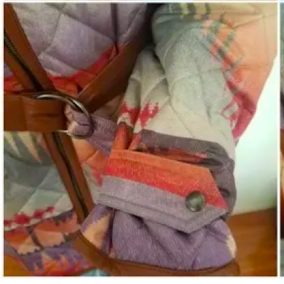 POLO RALPH LAUREN Quilted Colorful Southwestern Jacket Real Leather Trim XXL NEW - Picture 10 of 12